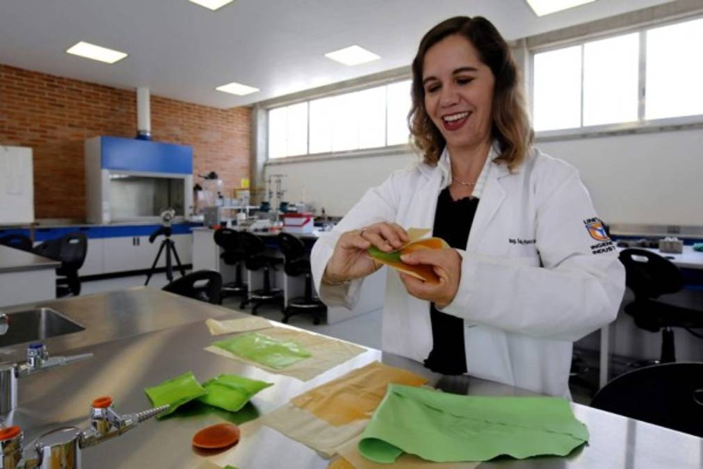 La investigadora mexicana Sandra Pascoe desarrolló este nuevo material hecho a base de jugo de la planta, con el que se pueden fabricar objetos como empaques desechables que no contaminen el ambiente.