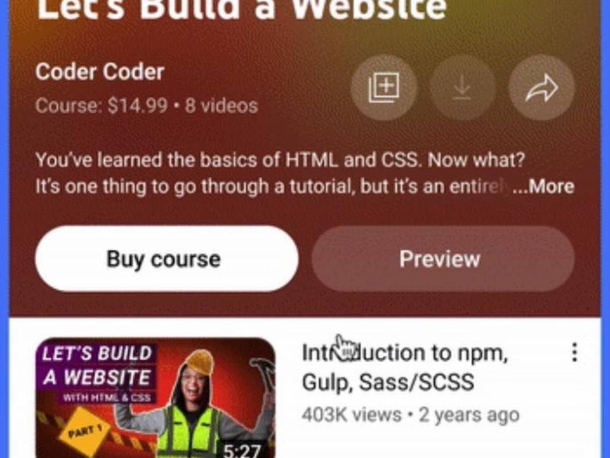 Creadores de YouTube podrán ofrecer cursos de pago Creadores de YouTube podrán ofrecer cursos de pago