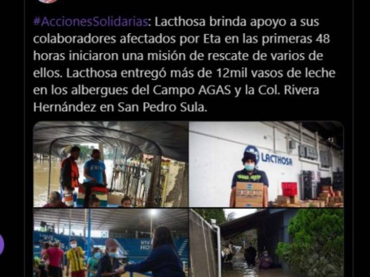 Empresa privada hondureña se une para ayudar a los afectados de Eta