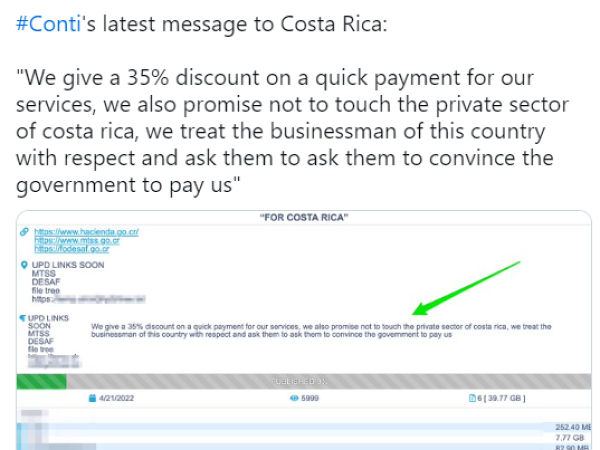 Gobierno de Costa Rica asegura que dinero de ahorrantes está ‘seguro’ y hackers ofrecen un descuento del 35% por datos sustraídos Gobierno de Costa Rica asegura que dinero de ahorrantes está ‘seguro’ y hackers ofrecen un descuento del 35% por datos sustraídos