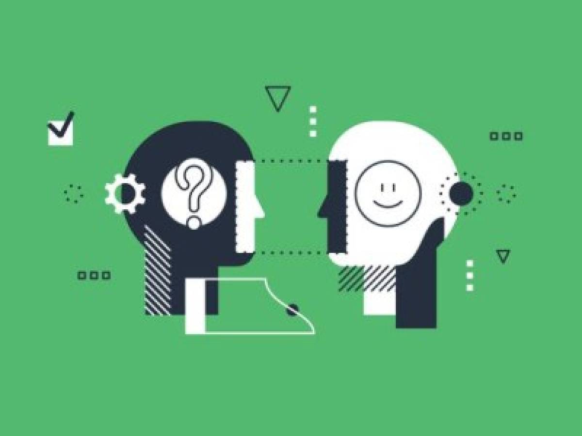 Psychology education concept. Emotional intelligence concept, communication skills, reasoning and persuasion. Linear design illustration Psychology education concept. Emotional intelligence concept, communication skills, reasoning and persuasion. Linear design illustration