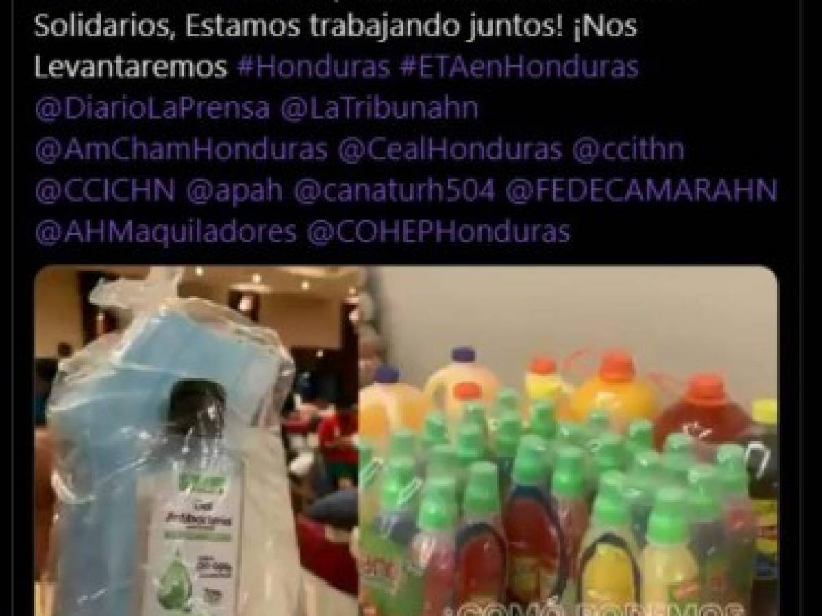 Empresa privada hondureña se une para ayudar a los afectados de Eta