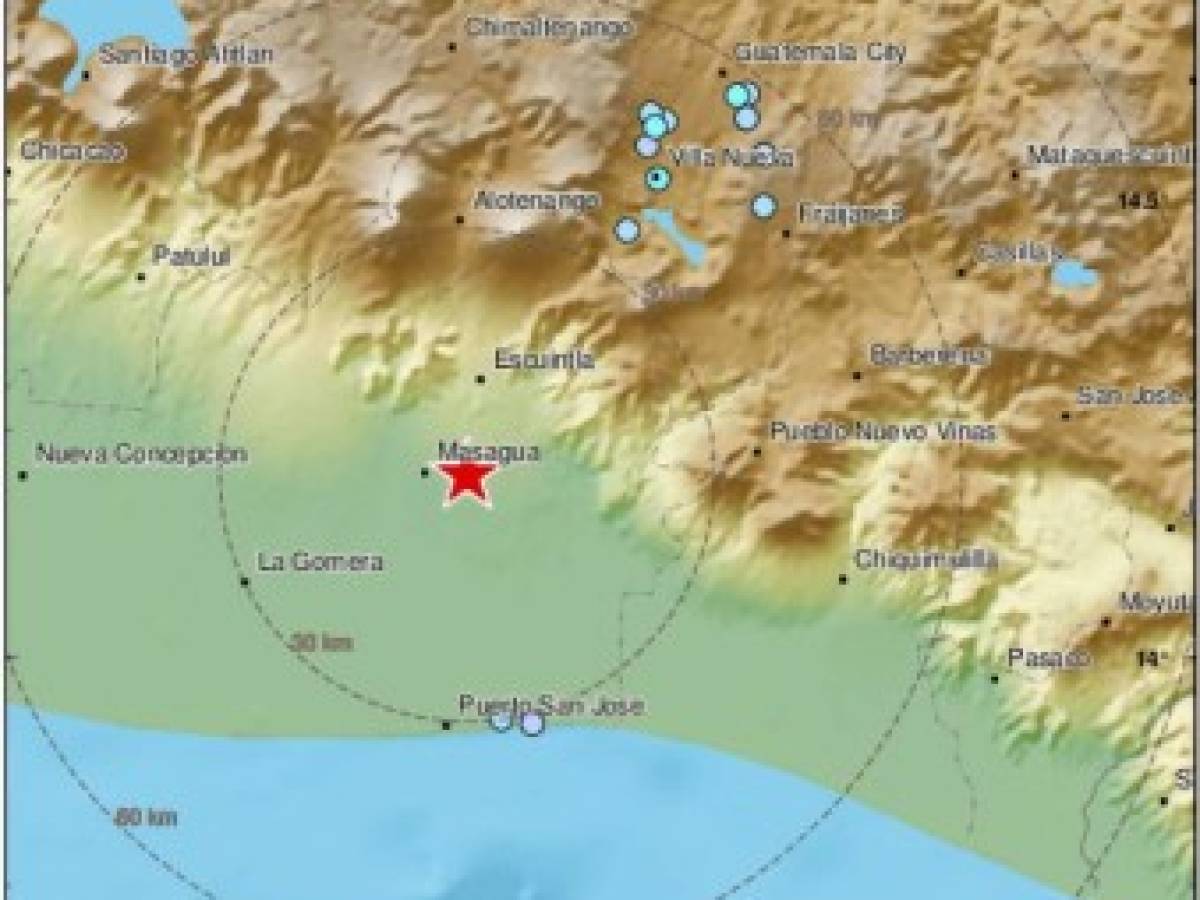 Fuerte sismo de 5,5 grados estremece suroeste de Guatemala