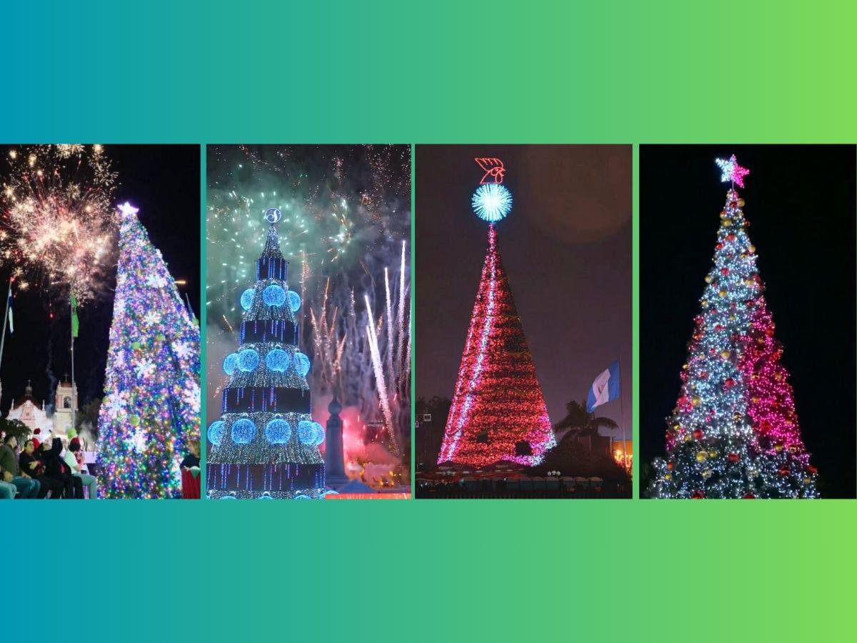 Se encienden los árboles navideños más emblemáticos de las ciudades centroamericanas