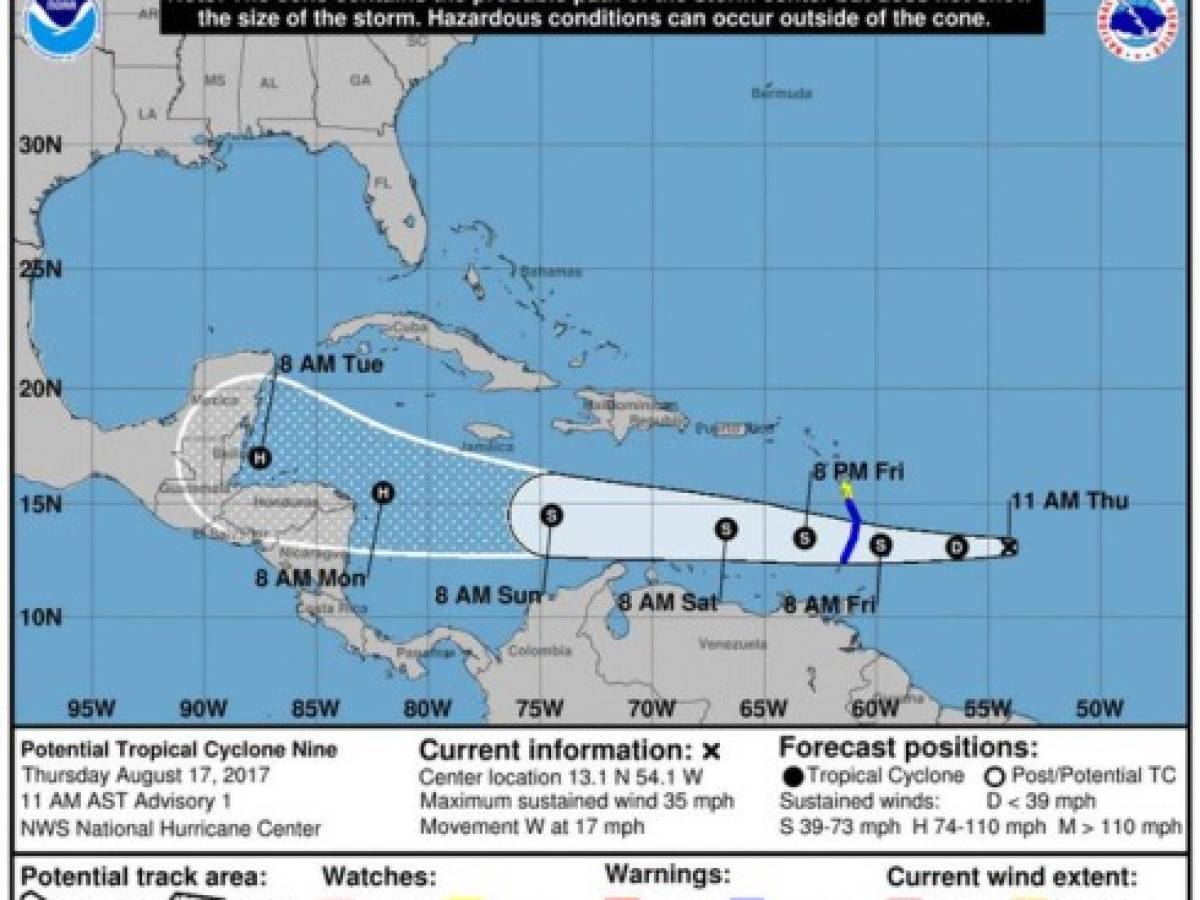 Centroamérica atenta a desarrollo de tormenta tropical Harvey