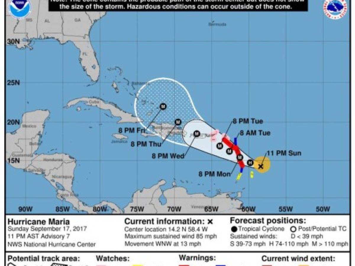 El huracán María se fortalece y amenaza las islas del Caribe días después del paso de Irma