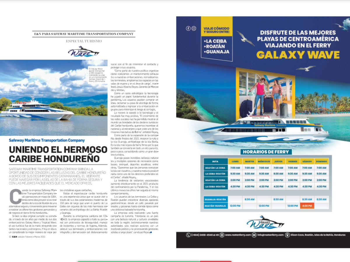 Safeway Maritime Transportation Company: Uniendo el hermoso Caribe hondureño Safeway Maritime Transportation Company: Uniendo el hermoso Caribe hondureño