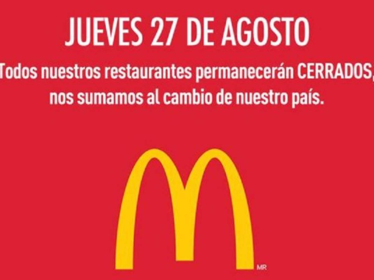 Hasta McDonalds cierra en Guatemala para pedir renuncia de Otto Pérez