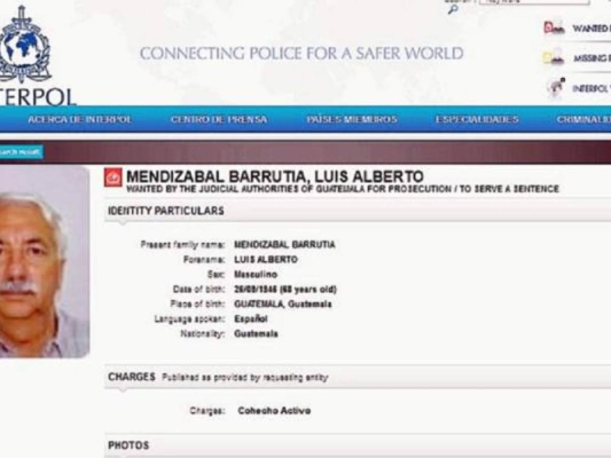 Interpol busca a Luis Mendizábal por red de corrupción en Guatemala