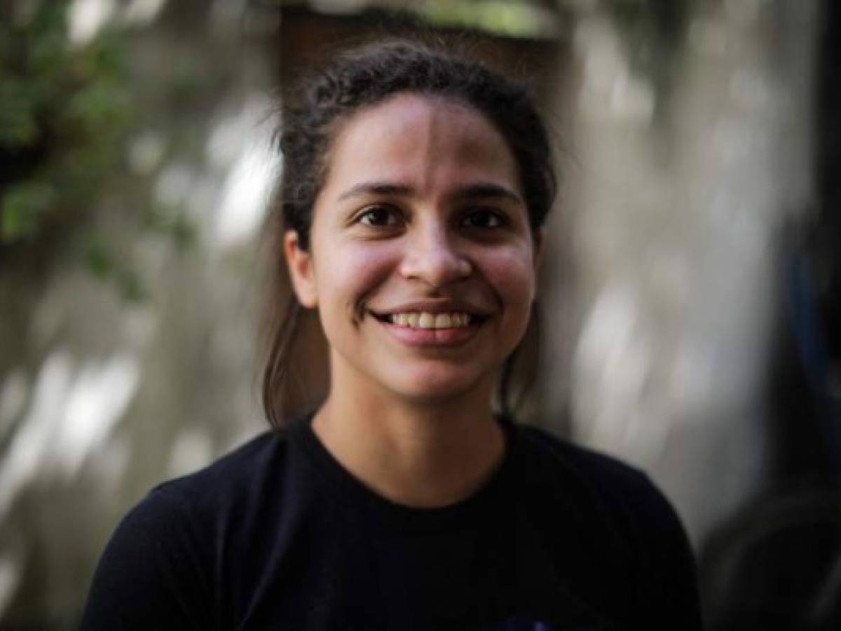 Belgian-Nicaraguan student leader Amaya Coppens poses for a picture at her house in Esteli, a town some 150 km from Managua, on December 30, 2019 after being released from El Chipote prison, were she was held for 46 days along with 15 others for delivering water to mothers holding a hunger strike at San Miguel Church in Masaya. - The Inter-American Commission on Human Rights (CIDH) reported that on Monday, the government of Nicaraguan president Daniel Ortega released more than 30 'political prisoners' who had been detained during the protests initiated in 2018. (Photo by Inti OCON / AFP)