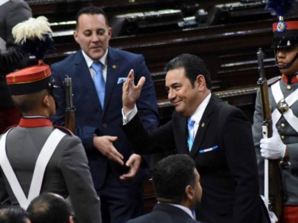Guatemala: Manifestantes recibieron a Jimmy Morales en Parlacen