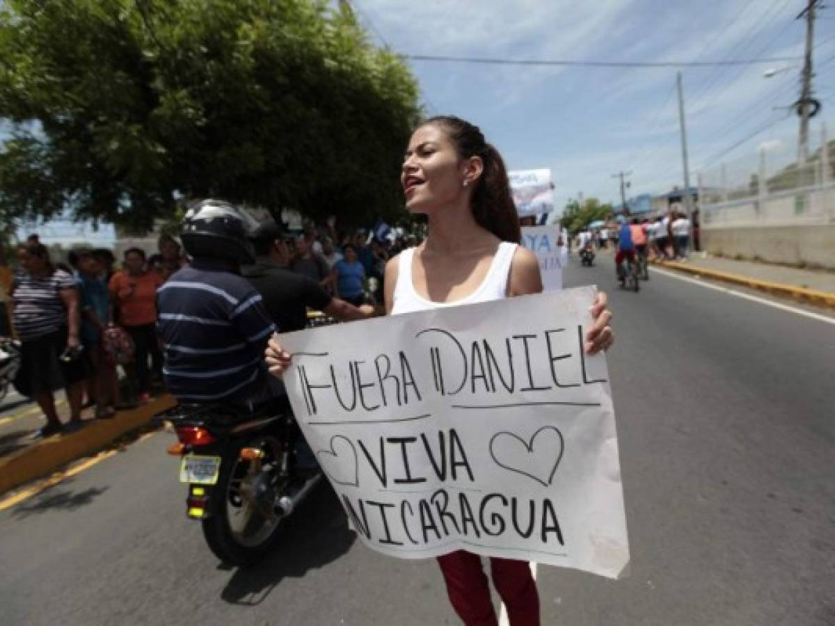 Nicaragua vive una ola de protestas contra el gobierno de Daniel Ortega, lideradas por el movimiento estudiantil que ha sido duramente reprimido por el oficialismo. / AFP PHOTO / DIANA ULLOA Nicaragua vive una ola de protestas contra el gobierno de Daniel Ortega, lideradas por el movimiento estudiantil que ha sido duramente reprimido por el oficialismo. / AFP PHOTO / DIANA ULLOA
