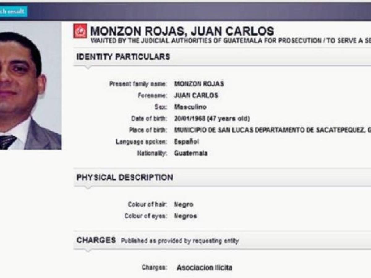 Ya en Interpol Monzón, el exsecretario de Vicepresidencia de Guatemala