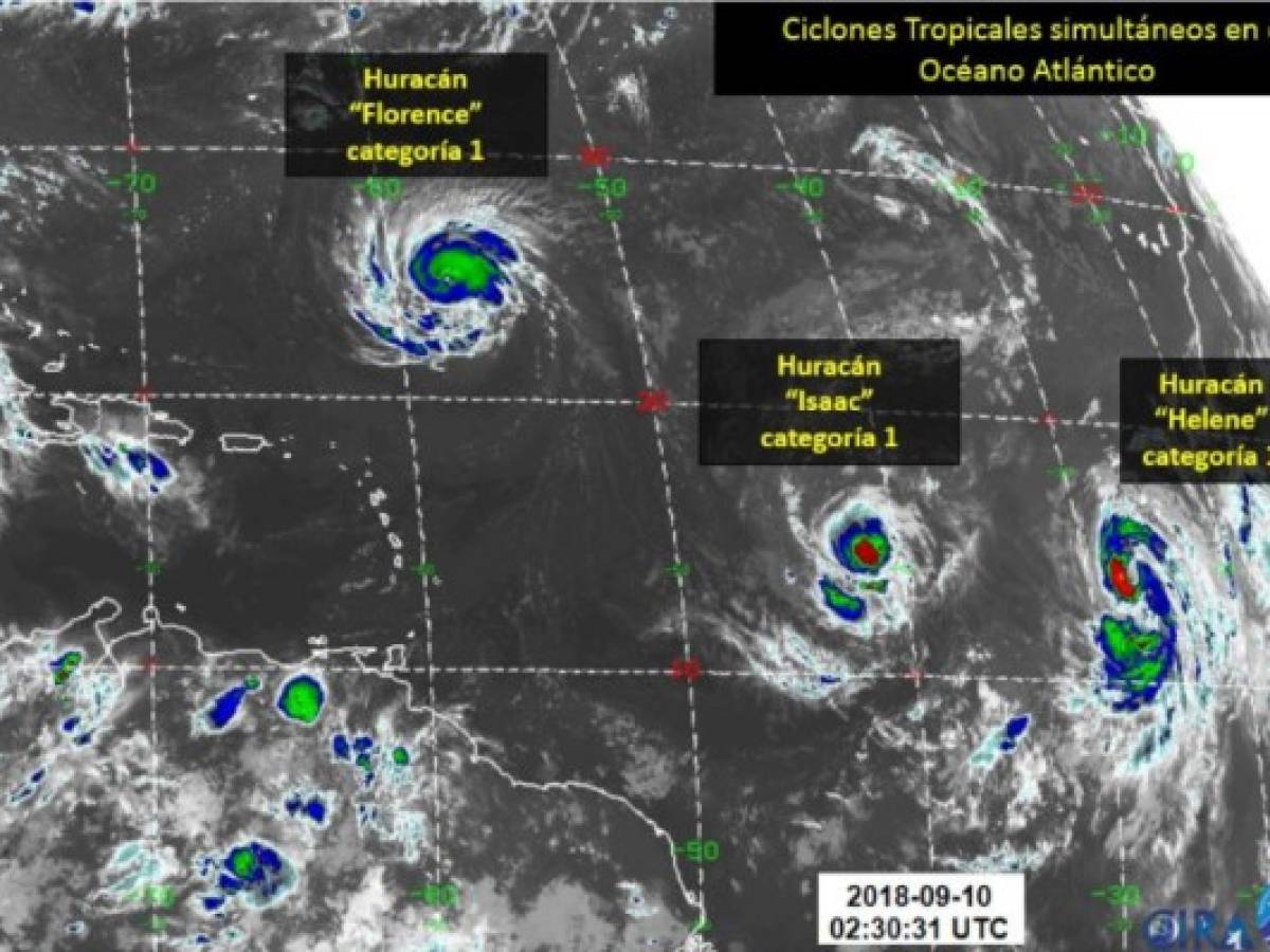 Los huracenes Florence, Isaac y Helene acechan el Atlántico