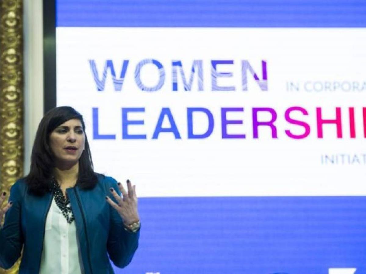 New York Stock Exchange (NYSE) chief operation officer Stacey Cunningham speaks during the Women in Corporate Leadership Initiative at the NYSE on January 31, 2018, in New York. / AFP PHOTO / Jewel SAMAD