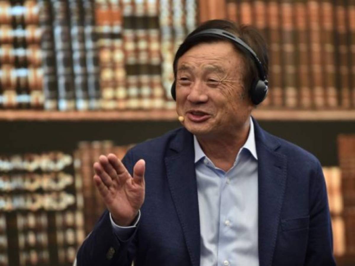 Huawei founder and CEO Ren Zhengfei speaks as he hosts a panel discussion on technology, markets and enterprise in Shenzhen, Guangdong province, on June 17, 2019. (Photo by HECTOR RETAMAL / AFP)