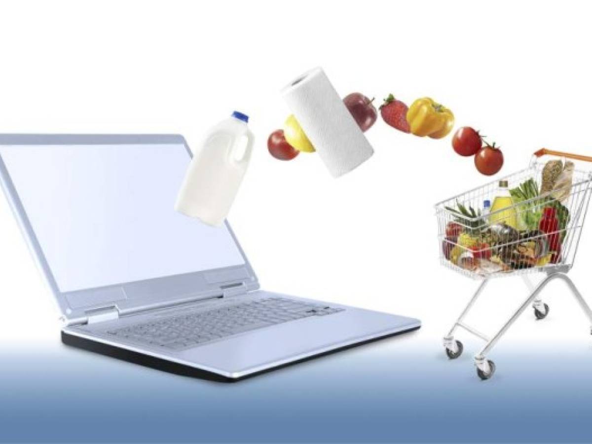 online food shopping with laptop online food shopping with laptop