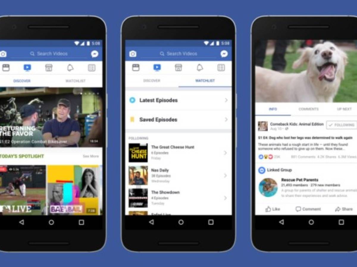 Facebook estrena 'Watch', su plataforma de videos
