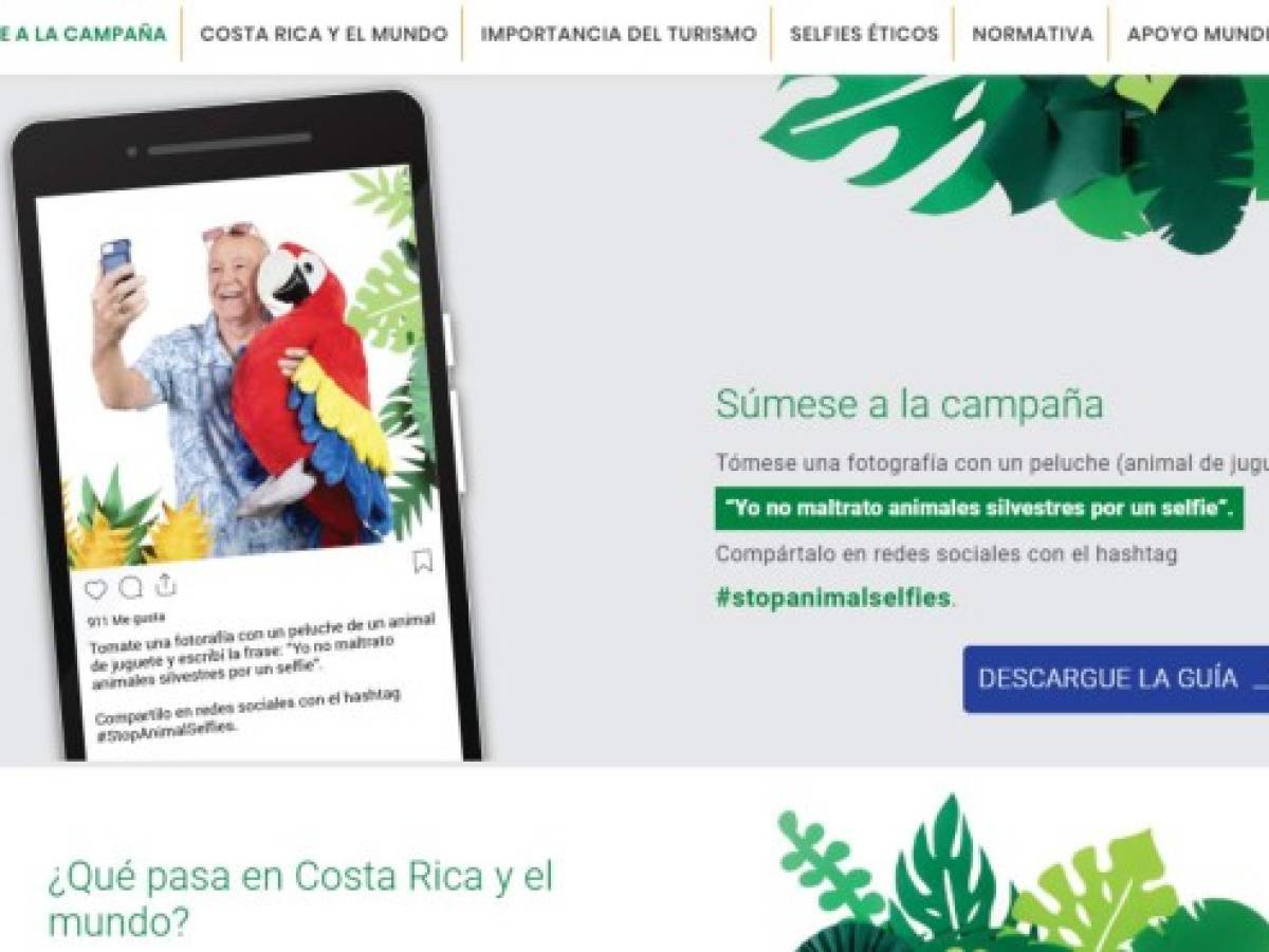 Costa Rica quiere impedir 'selfies' con animales silvestres