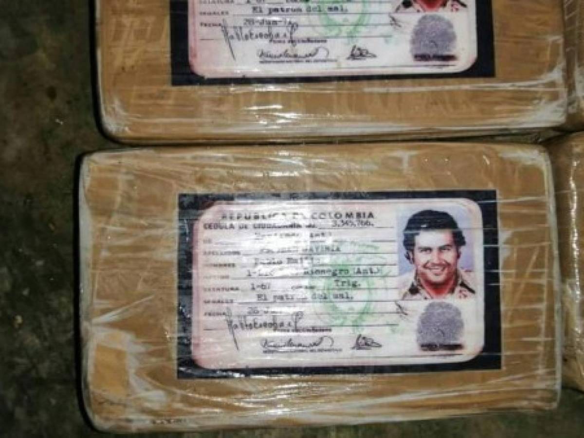 Honduras decomisa paquetes de cocaína con rostro de Pablo Escobar