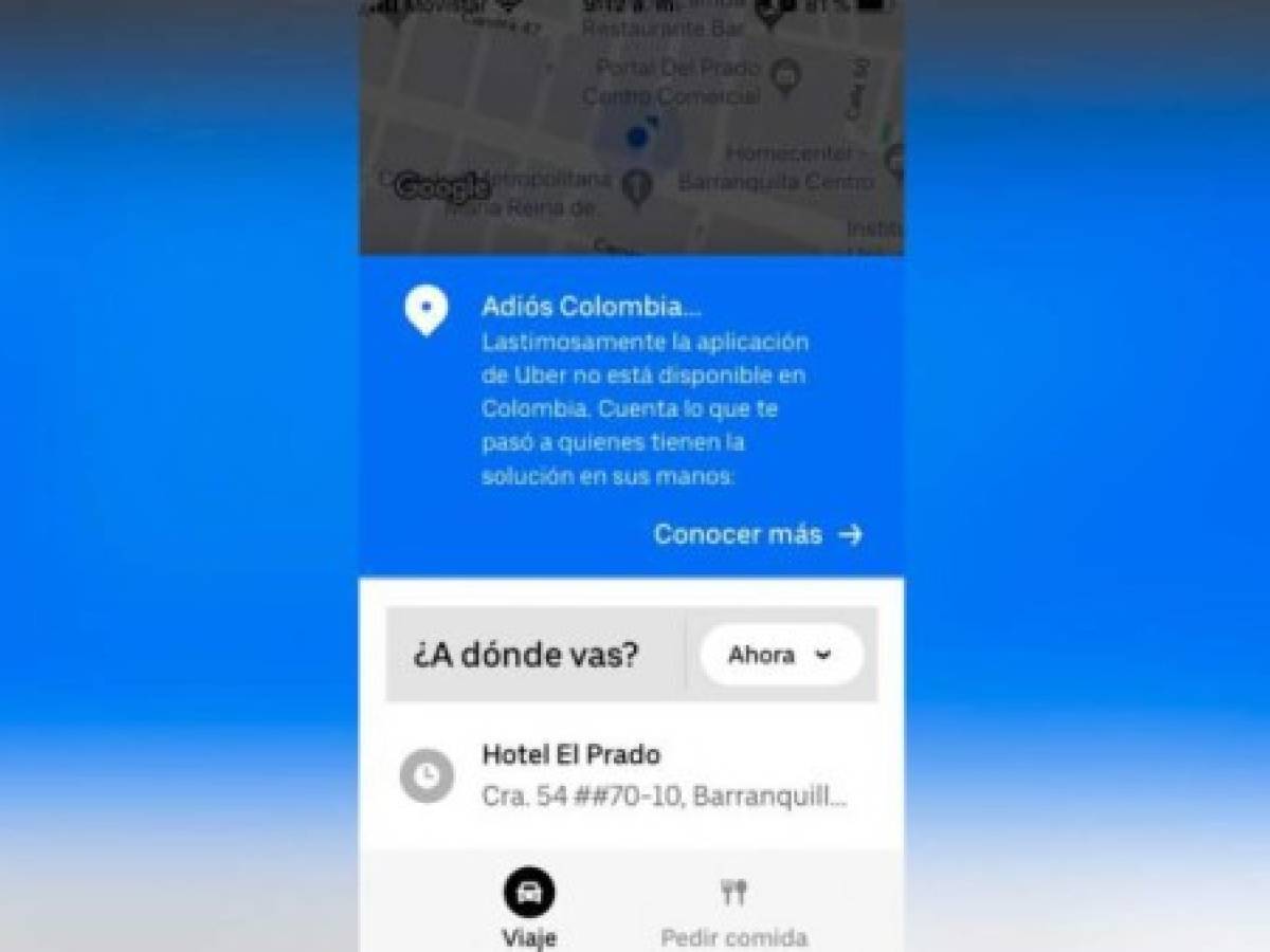 Uber sale de Colombia