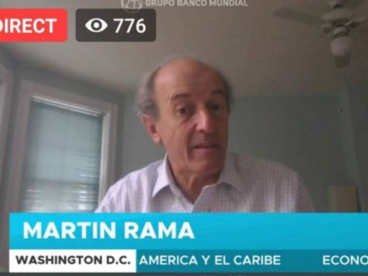 In this screen picture taken on April 12, 2020, during a video press conference, Martin Rama, the World Bank's chief economist for Latin America and the Caribbean, is seen in his home in Washington, DC, as he explains the magnitude of the crisis caused by the COVID-19. (Photo by Ariela NAVARRO / AFP) In this screen picture taken on April 12, 2020, during a video press conference, Martin Rama, the World Bank's chief economist for Latin America and the Caribbean, is seen in his home in Washington, DC, as he explains the magnitude of the crisis caused by the COVID-19. (Photo by Ariela NAVARRO / AFP)