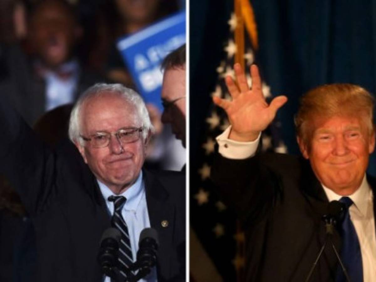 Sanders y Trump, candidatos anti-establishment que ganan votantes