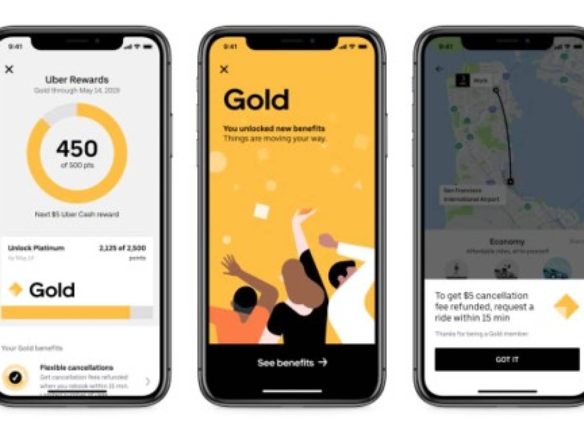 Uber lanza programa de recompensas para viajeros frecuentes