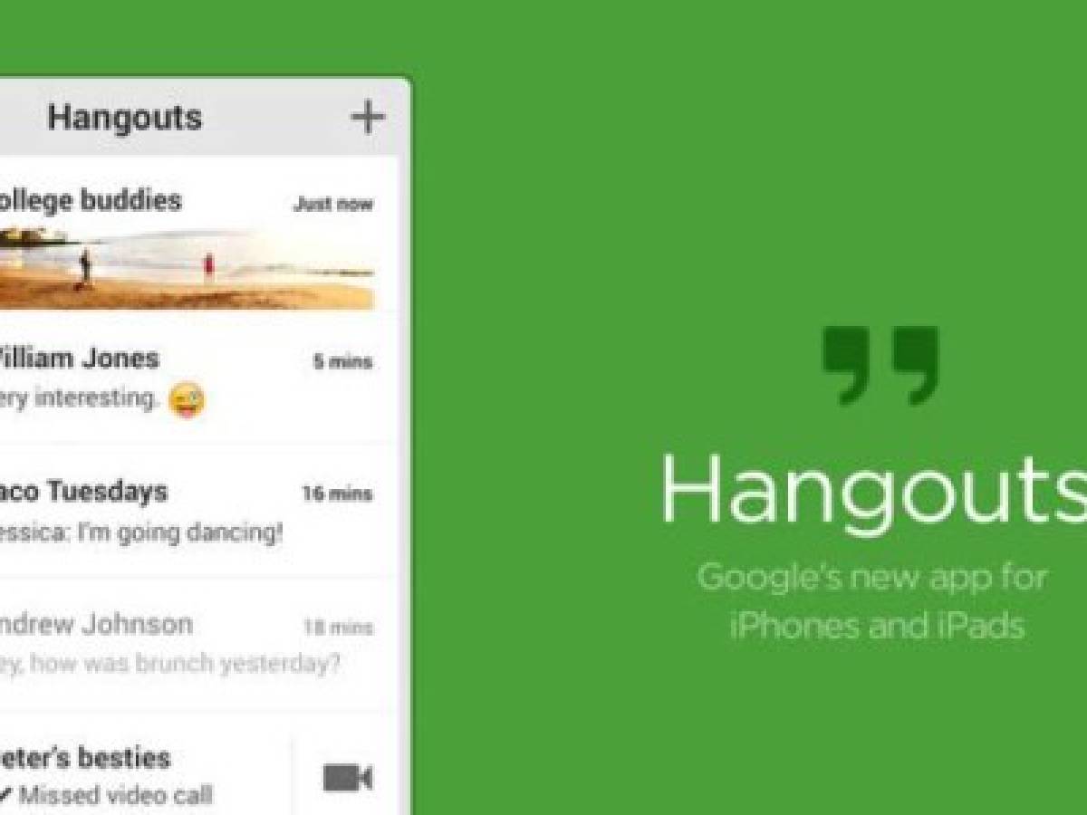 Hangouts es una plataforma de comunicación desarrollada por Google y cuenta con mensajería instantánea. Para utilizar Hangouts hay que tener una cuenta de Google. Hangouts es una plataforma de comunicación desarrollada por Google y cuenta con mensajería instantánea. Para utilizar Hangouts hay que tener una cuenta de Google.
