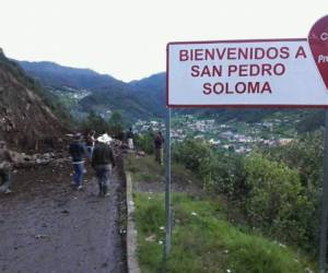 El deslave en el cerro Wachuna, atribuido a las fuertes lluvias, ocurrió en el poblado de San Pedro Soloma. Foto CONRED Guatemala.
