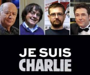 Imágenes de archivo de los dibujantes del semanario satírico francés Charlie Hebdo (de izquierda a derecha) Georges Wolinski, Jean Cabut ('Cabu'), el director de publicación, Charb, y el dibujante Tignous, todos ellos fallecidos en el ataque. (Foto: AFP).