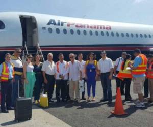La delegación de ejecutivos de Air Panamá está integrada por George Novey, Carlos Viquez, Armando Rodríguez, Maru Gálvez, Luis Eleta, Ursula Kiener y Raúl Morales. (Foto: laprensa.hn).