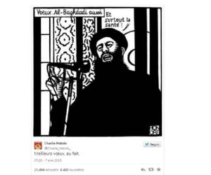 Imagen del último twit de Charlie Hebdo.