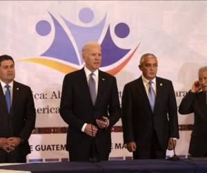 Juan Orlando Hernández (Honduras), Joe Biden (EE.UU.); Otto Pérez (Guatemala) y Salvador Sánchez Cerén (El Salvador). (Foto: Archivo)