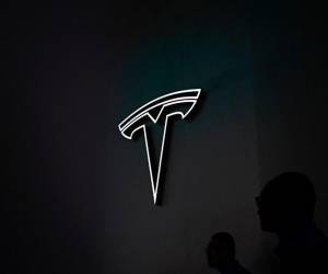 <i>(ARCHIVOS) El logotipo de Tesla se ve durante la Conferencia Mundial de Inteligencia Artificial (WAIC) en Shanghai el 7 de julio de 2023. FOTO WANG Zhao / AFP</i>