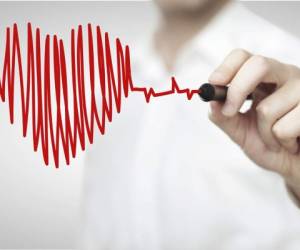 High resolution man drawing chart heartbeat
