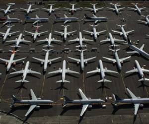 RENTON, WA - AUGUST 13: Boeing 737 MAX airplanes are seen parked on Boeing property near Boeing Field on August 13, 2019 in Seattle, Washington. David Ryder/Getty Images/AFP