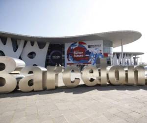 View taken on February 24, 2018 of the Barcelona city sign in front of the main hall of the Mobile World Congress (MWC) ahead of the start of the world's biggest mobile fair, held from February 26 to March 1, 2018 in Barcelona. (Photo by PAU BARRENA / AFP)