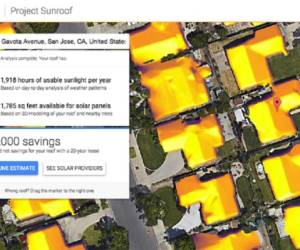 La herramienta Project Sunroof puede determinar la cantidad de luz solar que recibe una vivienda; por el momento solo cubre zonas de San Francisco, Fresno y Boston.