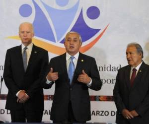 Joe Biden, Otto Pérez y Salvador Sánchez Ceren. (Foto: Archivo)