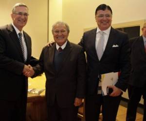 Reunión presidente salvadoreño, Salvador Sánchez Cerén (segundo de izq. a derecha) con empresarios mexicanos.