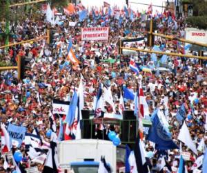 Los sindicatos de Costa Rica se unieron para protestar por el plan fiscal que discute la Asamblea Legislativa y que podría gravar con un 2% a los productos de la canasta básica.