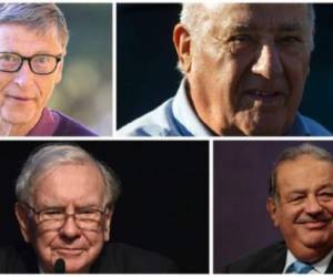 Bill Gates, Amancio Ortega, Warren Buffet y Carlos Slim son, por este orden, los cuatro hombre más ricos del mundo. (Foto: Getty).