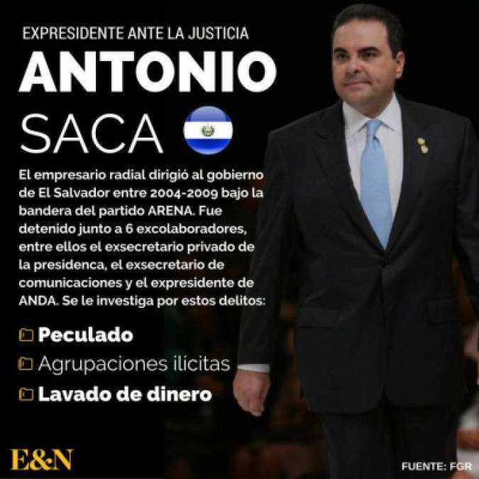 El Salvador: expresidente Saca detenido por lavado de dinero