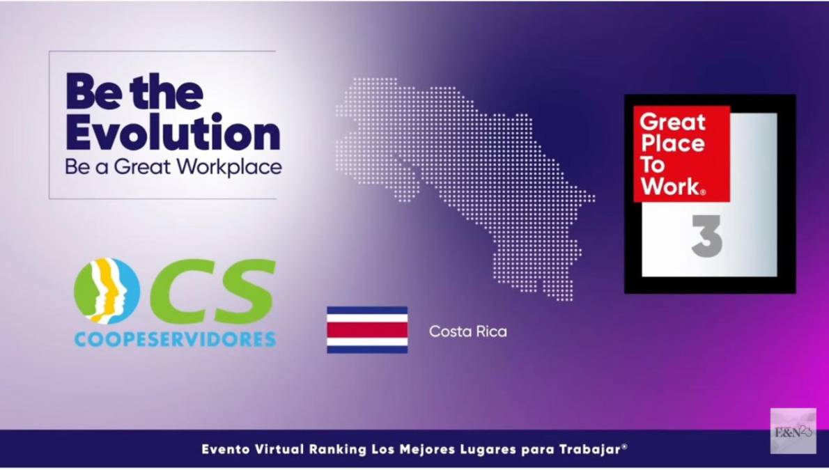 Tercera posición de los Mejores Lugares para Trabajar en Costa Rica 2022: CS Grupo Financiero