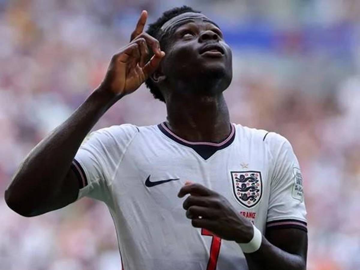 <i>Bukayo Saka de Inglaterra celebra el gol del 0-4 durante el partido de playoff por el 3er puesto de la Copa Mundial de la FIFA 2026. EFE/EPA/CRISTOBAL HERRERA-ULASHKEVICH</i>