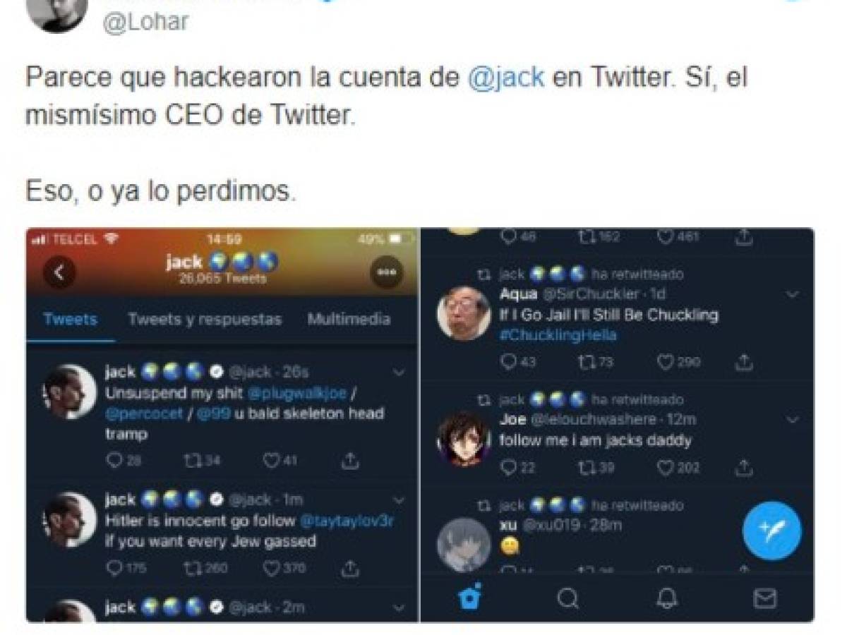 Cuenta de Jack Dorsey, CEO de Twitter, fue hackeada