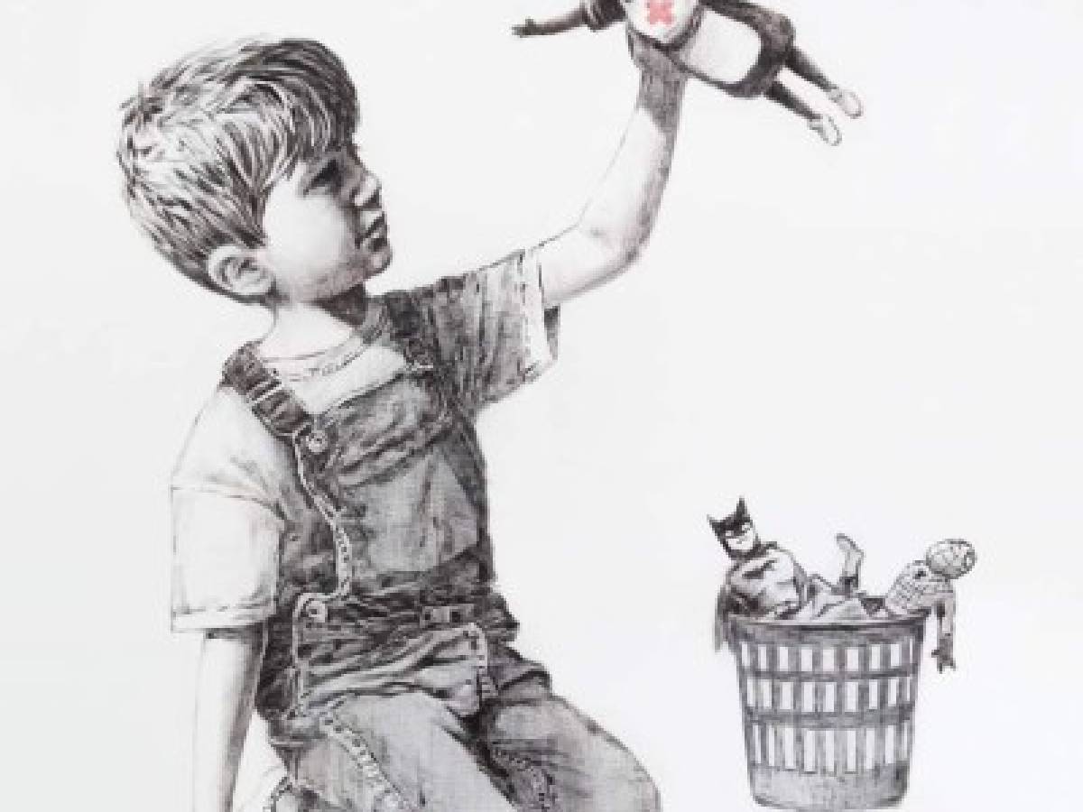 Banksy dedica su más reciente obra a los 'superhéroes' de la pandemia