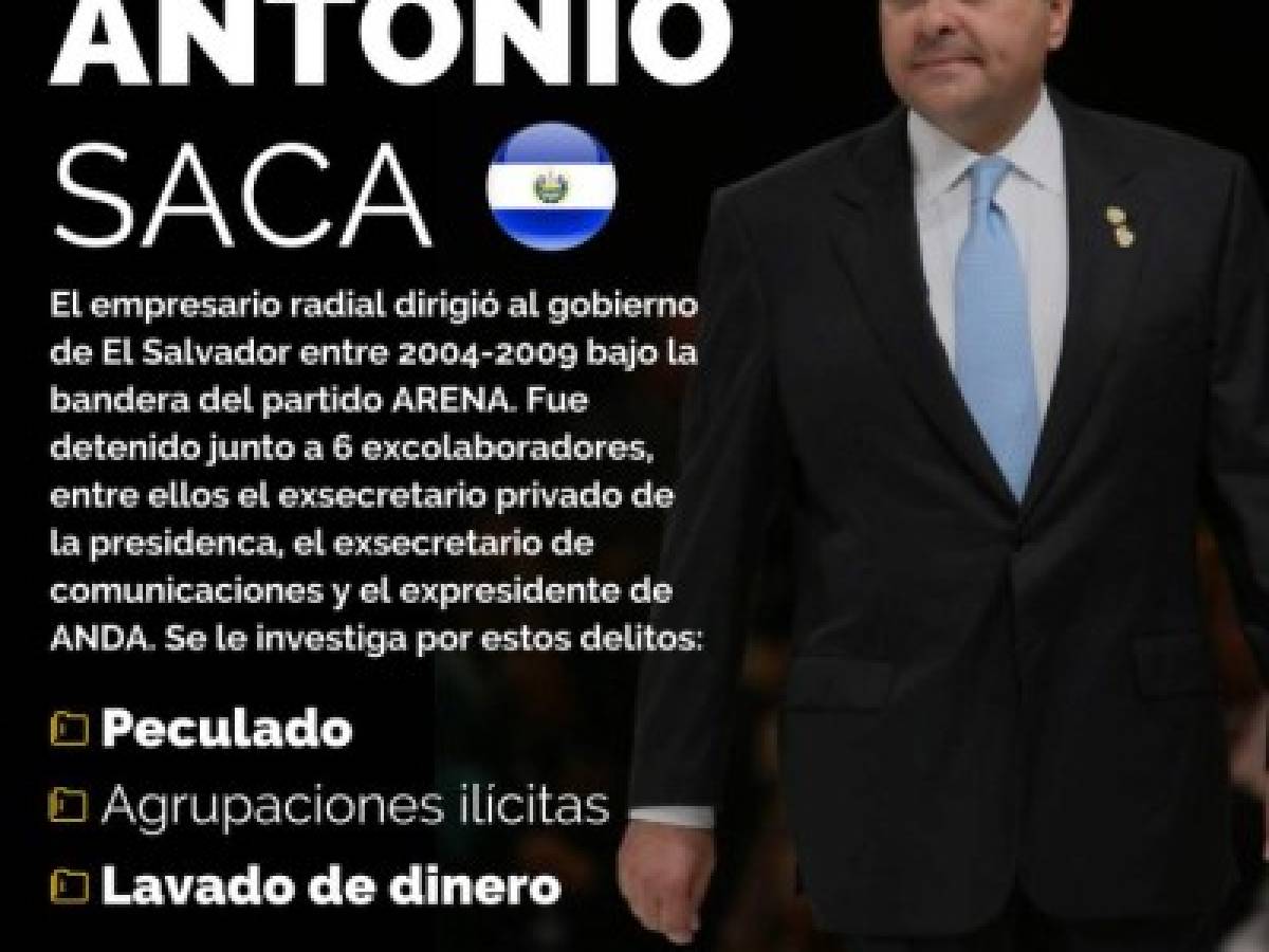 El Salvador: expresidente Saca detenido por lavado de dinero