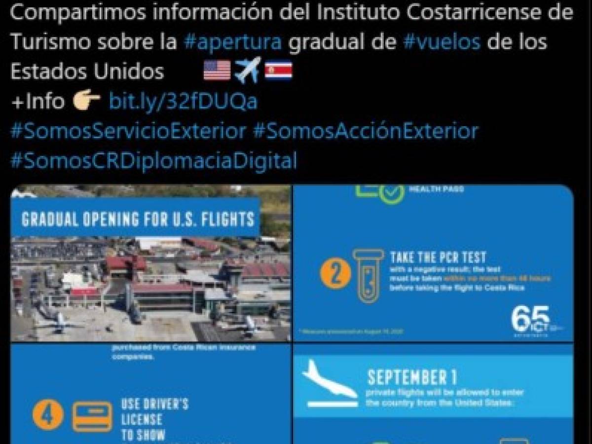 Así es como reabren sus fronteras aéreas los países de Centroamérica